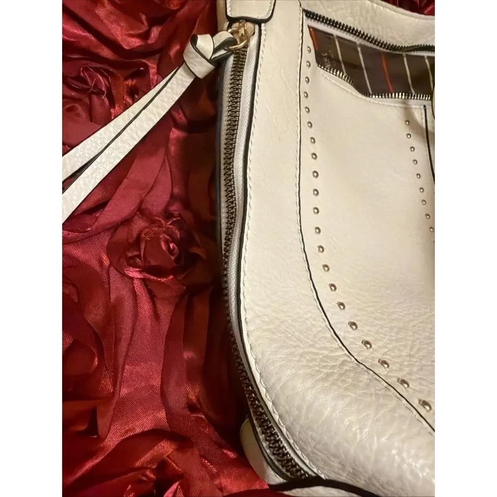 Montana West 3pc Set Studded Hobo Bag Crossbody Wallet Cream White NWOT